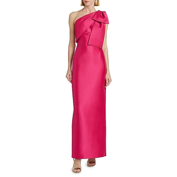 NEW Sachin & Babi Bonnie Satin One-Shoulder Gown in Berry Sz 8 #LD211